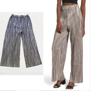 Leith plisse metallic pants
